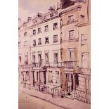 Dennis Lowson (British, mid C20th), 'No 4 Stanhope Place London', residence of the artist, signed