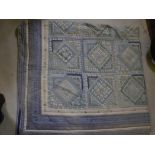 A large vintage quilt, 208" x 188"