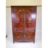 A late C18th/early C19th Dutch marquetry inlaid corner cupboard, 80" high x 34" x 34"