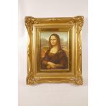 A Rosenthal printed porcelain plaque of Leonardo Da Vinci's 'Mona Lisa', framed, 17" x 20"