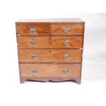 An early C19th mahogany chest of two over three drawers, with cockbeaded detail and original brass