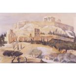Alexander Mohr (German, 1892-74), 'The Parthenon', 'Athens', and 'Greek Olive Groves', three