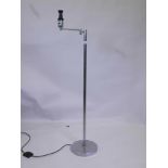 An adjustable chrome standard lamp by Hansen Lamps of New York, late C20th, 48" high