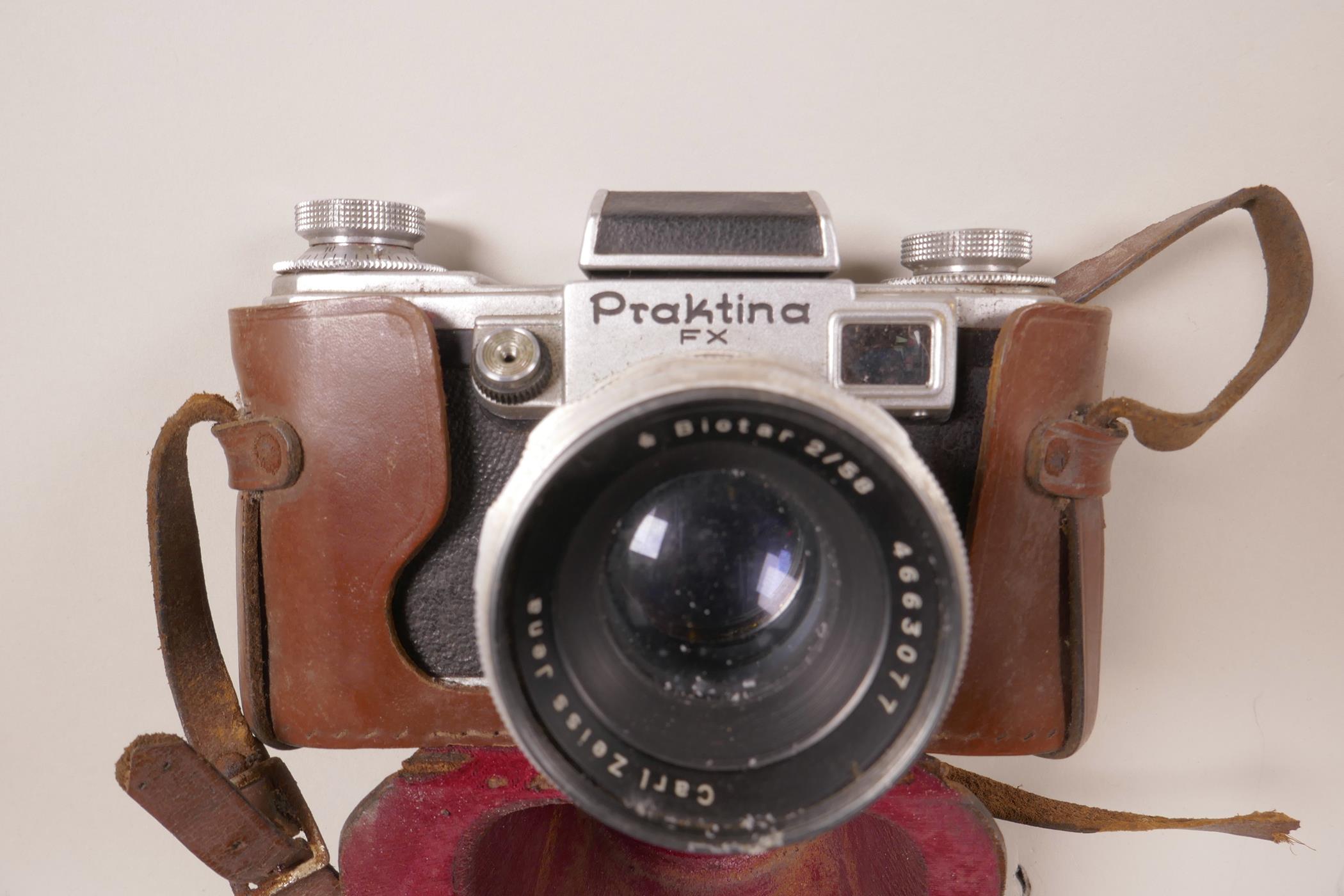 A Praktina FX 35mm SLR camera made by Kamera-Werke (KW) in Dresden, East Germany in the early 1950s, - Image 2 of 3