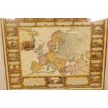 A colourful facsimile map of Europe dated 1754, 'L'Europe divisee en tous ses etats...' depicting