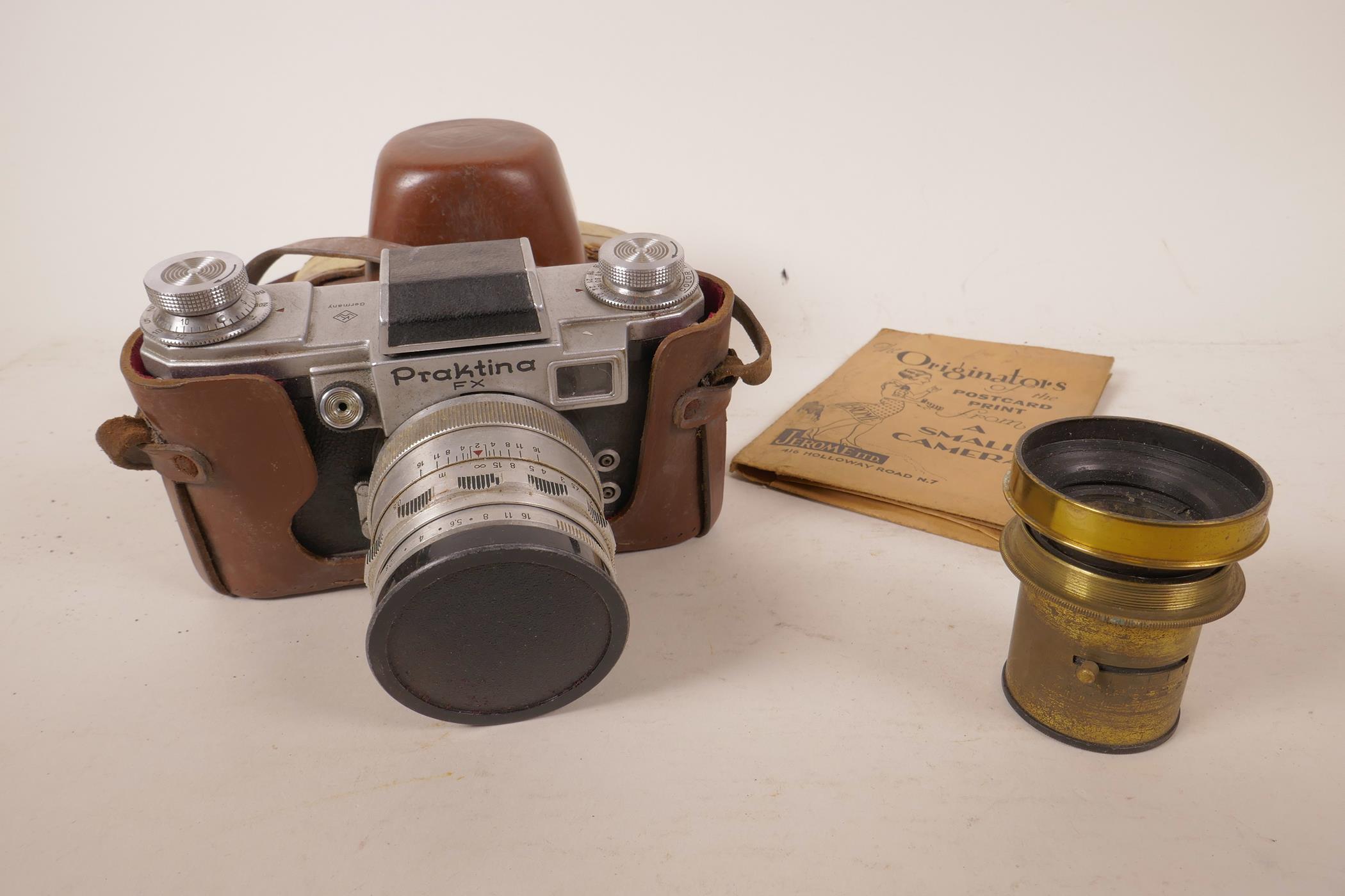 A Praktina FX 35mm SLR camera made by Kamera-Werke (KW) in Dresden, East Germany in the early 1950s,