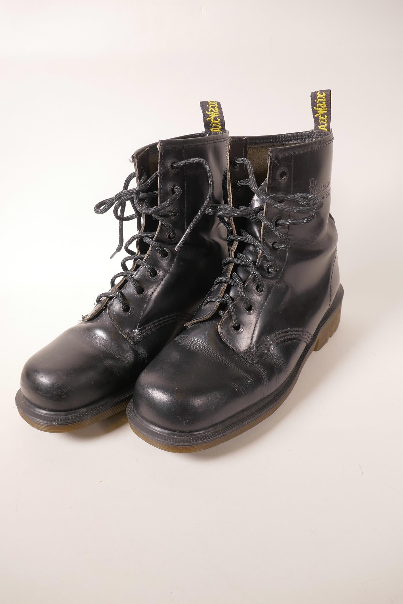 A pair of Doc Martens 'Airware' black leather boots, size 8