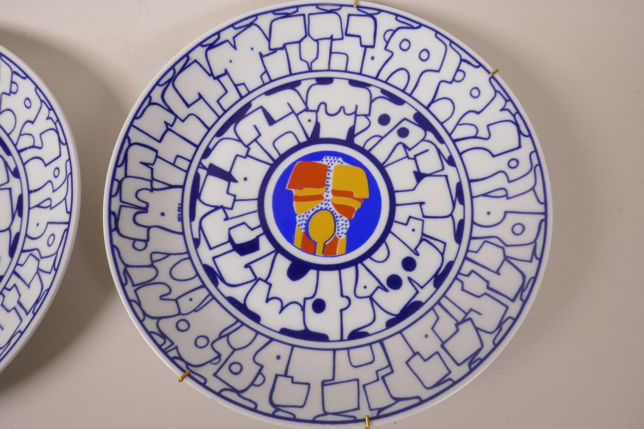 A pair of Spanish Ceramicas de Castro limited edition 'Adam and Eve' porcelain wall plates, - Image 3 of 5