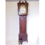 An early C19th Scottish eight day mahogany longcase clock by J. Urquhart of Perth, the two train