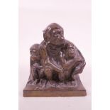 A Poole Pottery Carter, Stabler and Adams 'Three Wise Monkeys' bookend, designed by Hugh