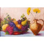Lapi (Continental?, fl.1946), 'Fruit and Flowers', signed and dated 1946 lower right, oil on