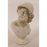 A Victorian Parian bust of Pericles, 11" high