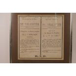 An original death notice for South African President S.J.P. Kruger., 'Paul Kruger', (1825-1904),