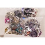 Four bags of costume jewellery