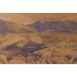 Galloway (British, C19th), 'Welsh Landscape', signed lower left, watercolour, 16" x 12"; and a