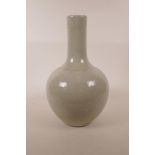 A Chinese crackleware bottle vase, 14" high
