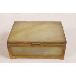 An Oriental hardstone trinket box, 5" x 4" x 2"