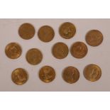 A set of twelve Zodiac 'Peekaboo' tokens, each 1" diameter