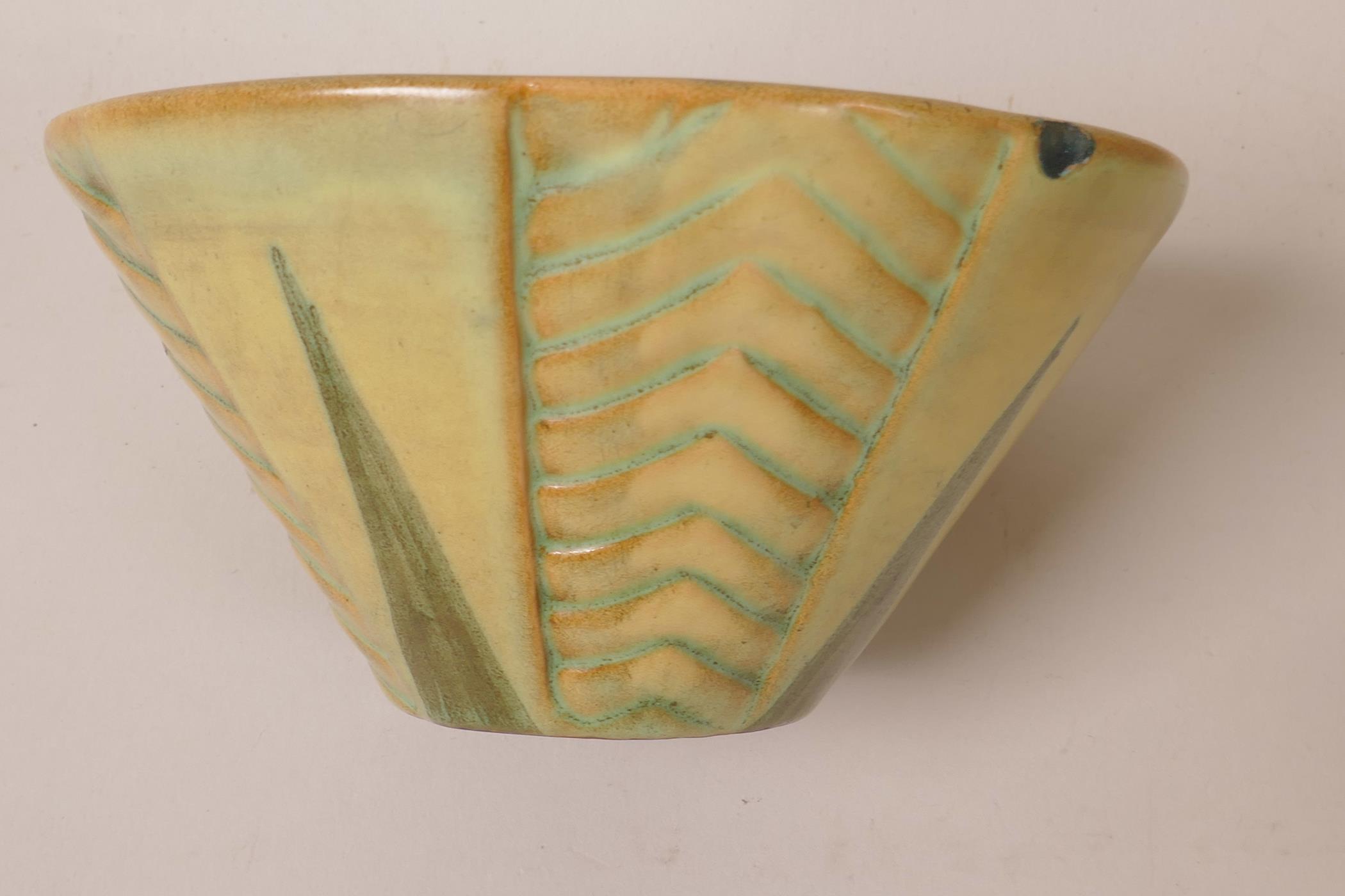 A drip glazed studio pottery bowl, 10½" diameter, signed, together with a smaller ceramic bowl - Image 3 of 5