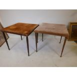 Two fold out card tables, 30" x 30" x 27" high