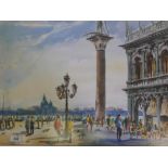 Venetian scene, signed Missingto, mid C20th watercolour, 18" x 26"