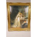 An oil process print on canvas, 'Her Wedding' by Anton Weisz, 16" x 20"