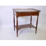 An early C19th French mahogany writing table with frieze drawer and pierced brass three quarter