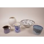 A selection of studio pottery by various artists to include Laurence McGowan (British, b.1942)