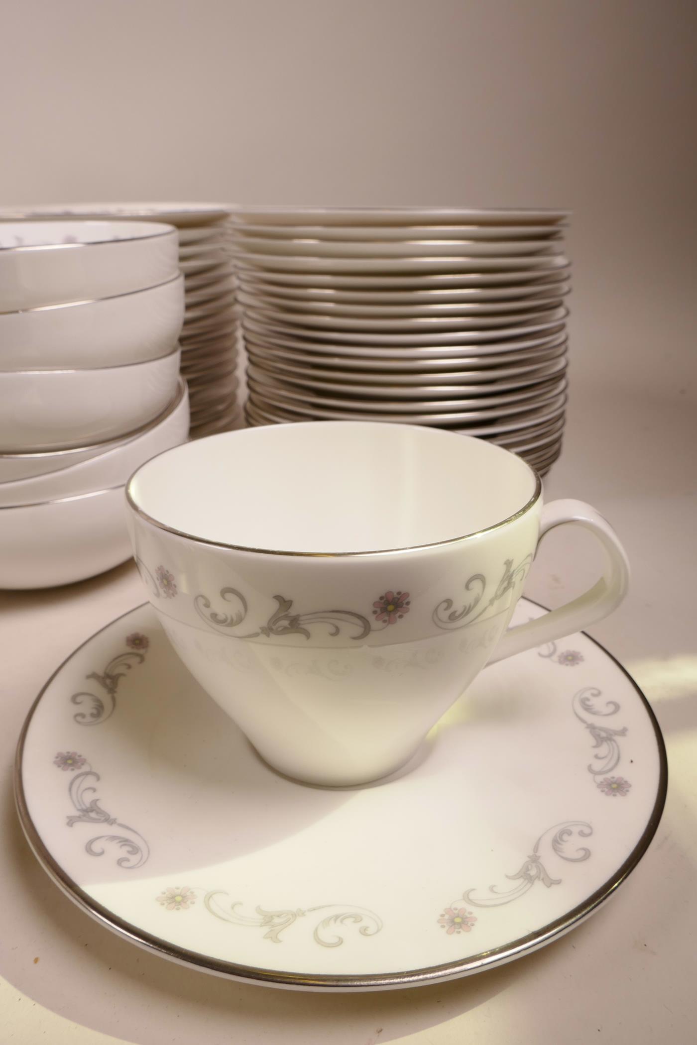 A large quantity of Royal Worcester English fine bone china, Bridal Lace, Berkeley shape coffee - Image 3 of 6