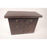 A late 19th painted spice drawer cabinet, 10" x 13½" x 6"