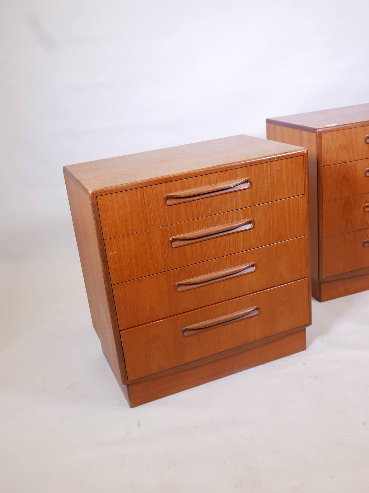 A pair of G-Plan teak 'Fresco' chest of drawers, 28" x 17½" x 30" high - Image 2 of 3