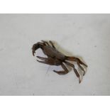 An Oriental bronze model of a crab, 5" wide