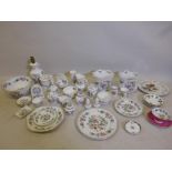 A quantity of Aynsley Pembroke pattern china including plates, fruit bowl, jars, clock etc and other
