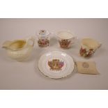 Three Coronation mugs for George V, 1911, Edward VIII, 1937 and Queen Elizabeth, 1953, together with