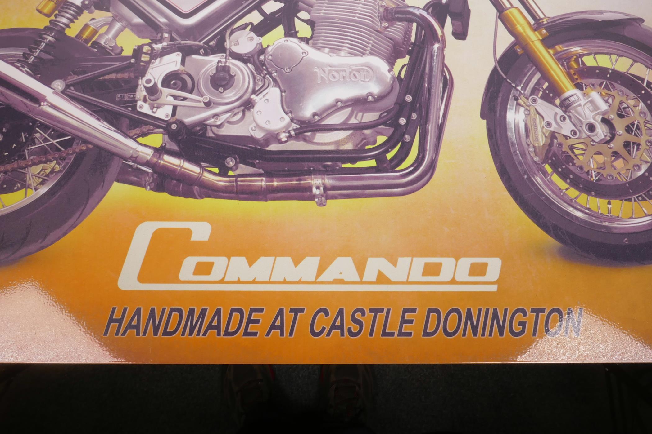 A replica metal advertising sign for Norton Commando Motorcycles, 27½" high x 20" - Image 2 of 2