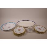 A collection of various ceramics to include eight 1930s Noritake side plates with floral sprigs