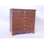 An early C20th oak eight drawer collector's chest, 14" x 9" x 13"