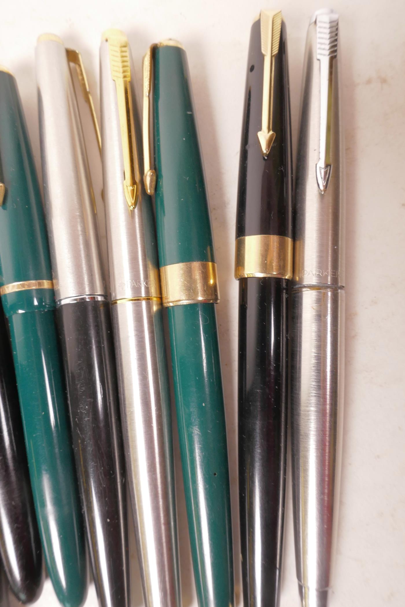 A collection of ten vintage Parker fountain pens, A/F - Image 3 of 6