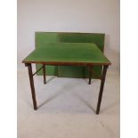 Three Mudie's Squeezer card tables with folding legs, 34" x 34" x 28½" high