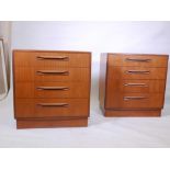 A pair of G-Plan teak 'Fresco' chest of drawers, 28" x 17½" x 30" high