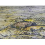 Landscape, ink and wash, signed Paul Nash, 11" x 18"