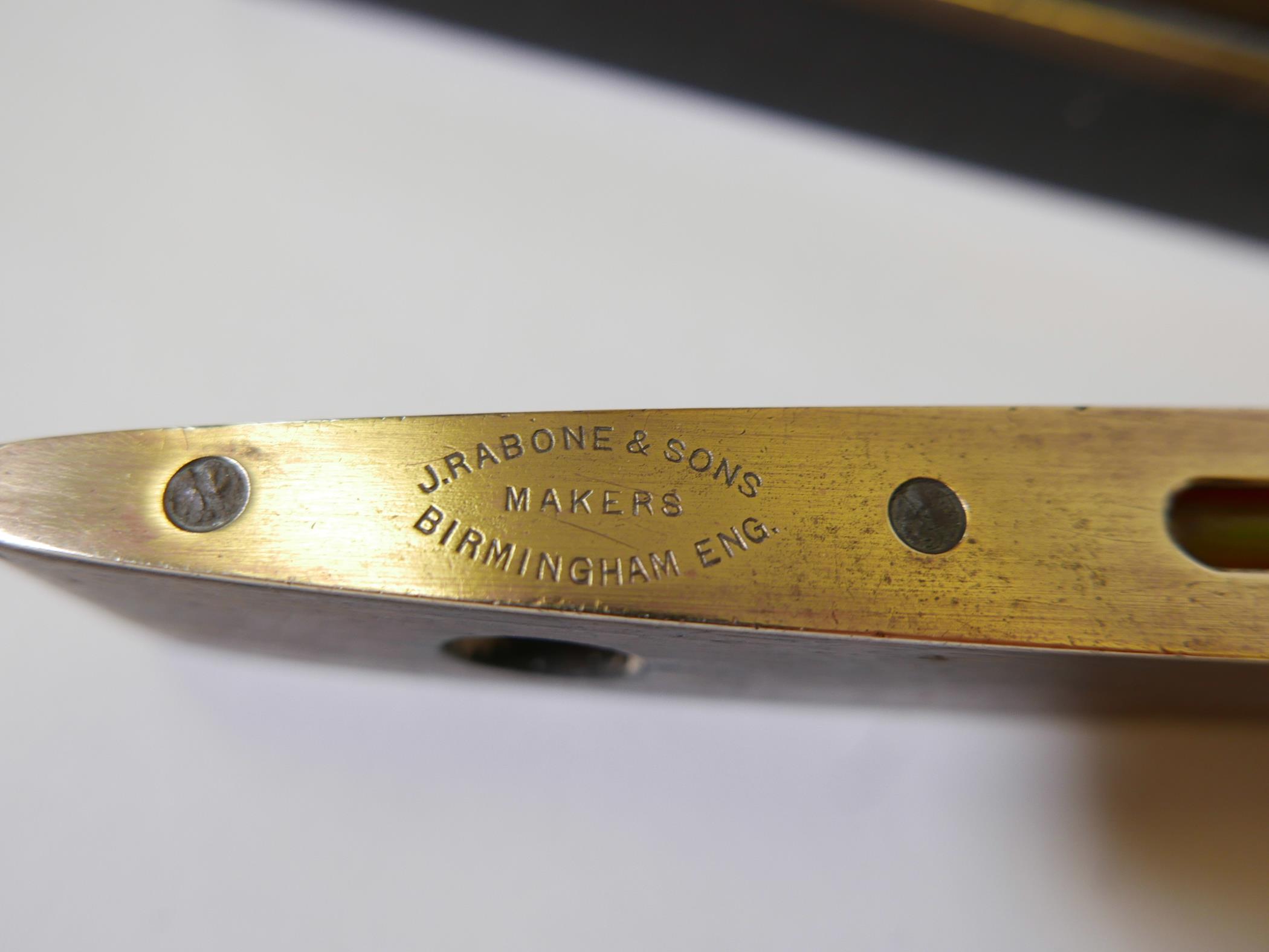 A vintage J. Rathbone and Sons No.1626 rosewood and brass spirit level, 9" long, together with an - Image 2 of 4