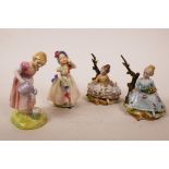 Two Royal Doulton porcelain figurines of 'Mary Mary' and 'Babie', both marked and numbered to