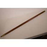 A brass and mahogany military pace stick, marked A.M. (Air Ministry), 36" long
