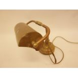 A vintage brass adjustable desk lamp with brass shade, 12" high