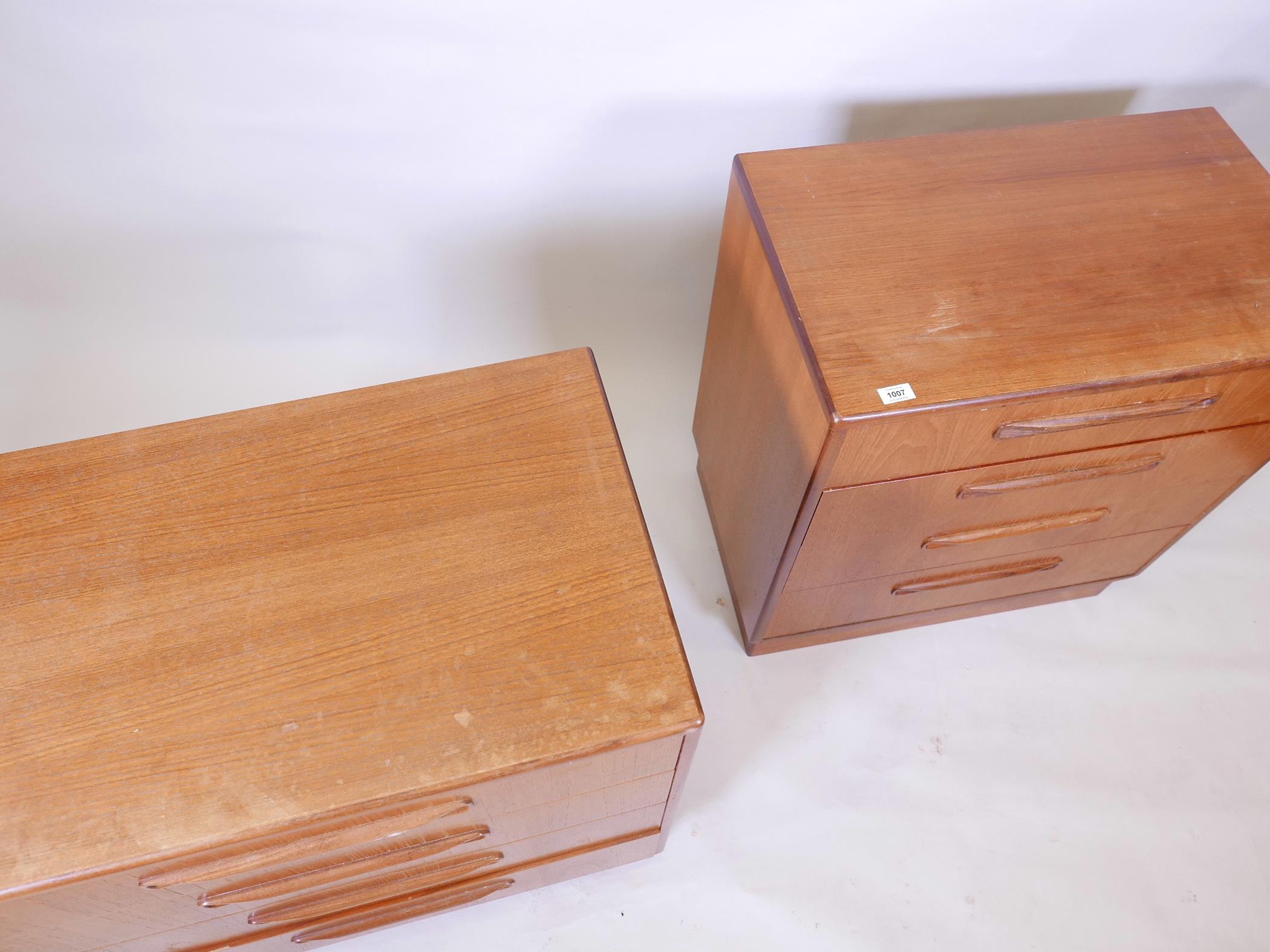 A pair of G-Plan teak 'Fresco' chest of drawers, 28" x 17½" x 30" high - Image 3 of 3