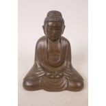 A well cast bronze Buddha, 6½" high