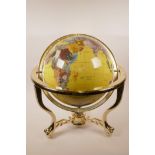 A composition and specimen stone terrestrial globe, 19½" high