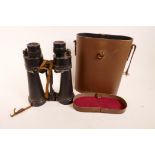 A pair of WWII military binoculars by Barr & Stroud, Glasgow, 7xCF41 Serial No 54179, 9½ long in