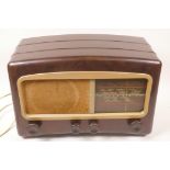 A Bakelite cased Cossor Melody Maker radio, model 524, 16" wide